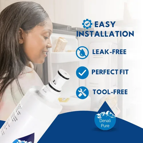 Vista 6 de Paquete de 3 filtros de agua de repuesto para refrigerador Sears/Kenmore 10652282201, compatible con Sears/Kenmore 46-9010, 46-9902, 46-9908
