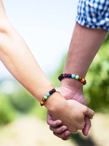 Vista 7 de 4 pulseras de chakras pulseras de aceite esencial para niños y hombres pulseras de piedra de lava cuentas de chakras pulseras de aromaterapia piedra