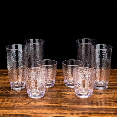 Vista 7 de KOXIN-KARLU Vasos acrílicos de plástico de 15 onzas, juego de 6 vasos transparentes