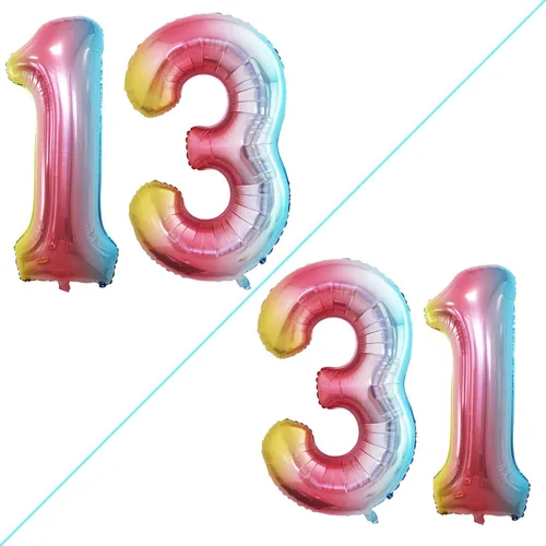 Vista 10 de Goer, conjunto de globos de papel aluminio para decoraciones de cumpleaños, globos de las letras de feliz cumpleaños y de números Oro