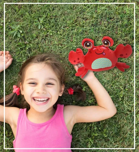 Vista 7 de DolliBu Juguete de peluche de cangrejo, para niños y adultos, juguete de peluche de cangrejo abrazable, lindos animales de peluche para niñas
