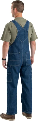 Vista 6 de Berna Overol para hombres de denim desgastado con pechera sin forro
