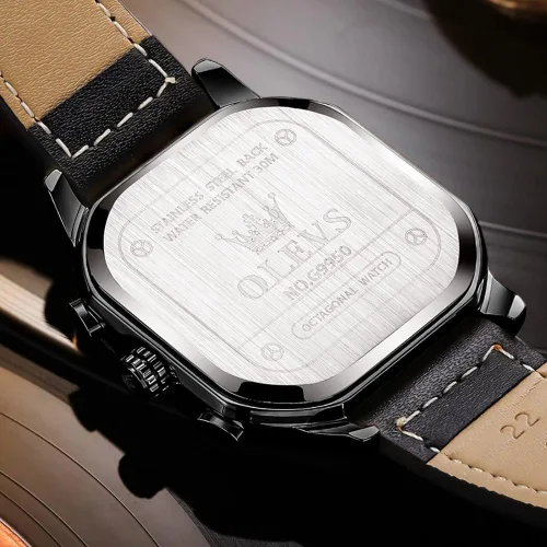 Vista 2 de OLEVS Reloj de Pulsera Elegante para Hombre, Relojes de Correa de Silicona para Hombre, Reloj Cronógrafo Pro Diver de Acero Inoxidable, Reloj
