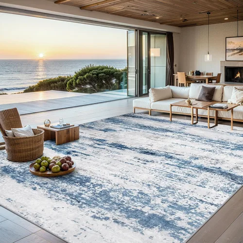Vista 30 de Area Rugs - Alfombra para sala de estar, 4 x 6, lavable, moderna, abstracta, suave, neutra, antideslizante, grande para interiores, resistente a