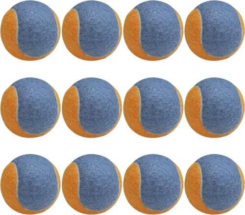 Vista 8 de URBEST Pelota de tenis, 12 paquetes de pelotas de tenis de entrenamiento, pelotas de práctica para jugadores novatos, pelotas de juego para perros