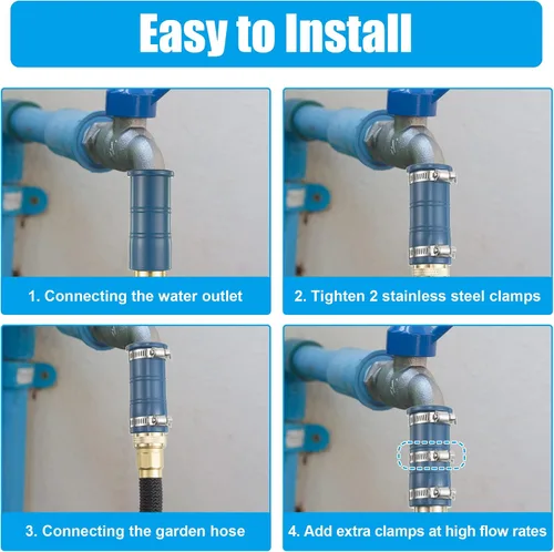 Vista 6 de 1 paquete de adaptador universal para manguera de grifo, accesorio de manguera de fregadero engrosado para grifo, conector de manguera de agua