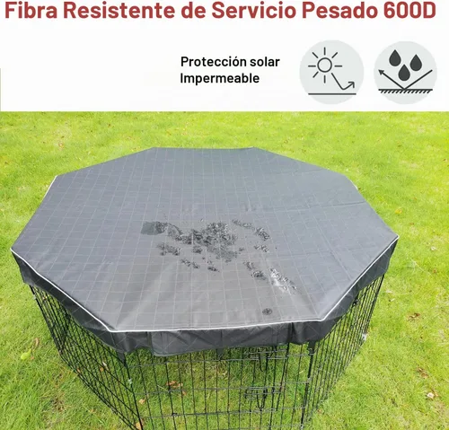 Vista 4 de Cubierta para Corralito de Perros a Prueba de Sol/Lluvia, Proporciona Sombra y Seguridad para Interior y Exterior, Cubierta de Corralito para Perros
