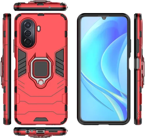 Vista 5 de Funda para Huawei Nova Y70 Caso, Funda para Huawei Nova Y70 Plus, Soporte de montaje magnético para Huawei Nova Y70 MGA-LX9 Case Negro