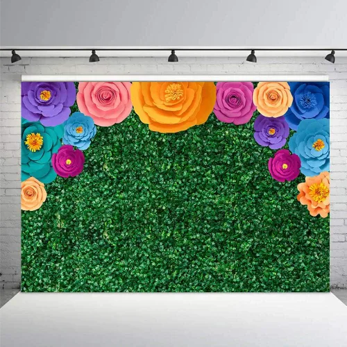 Vista 2 de MEHOFOND Pancarta de fondo para fiesta temática mexicana, festival mexicano, cumpleaños, decoración de fiesta, hojas verdes, fondo de fotografía