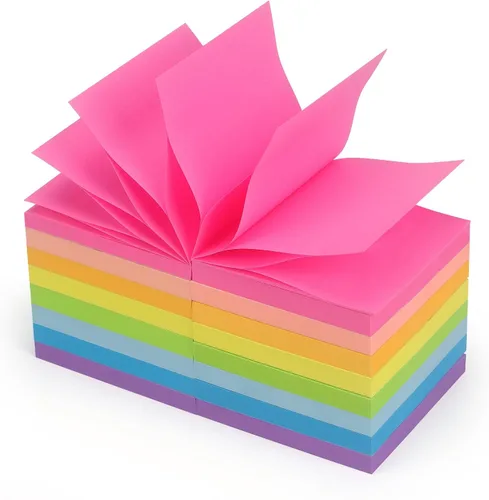 Vista 9 de Phthdoty - 8 blocs de notas adhesivas emergentes de 3 x 3 pulgadas, 4 colores pastel, 640 hojas Pop-Up Refills with Strong Adhesion and Clean