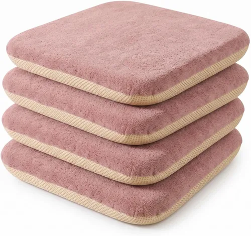 Vista 10 de Cojines cuadrados antideslizantes para silla, almohadillas de espuma Azul