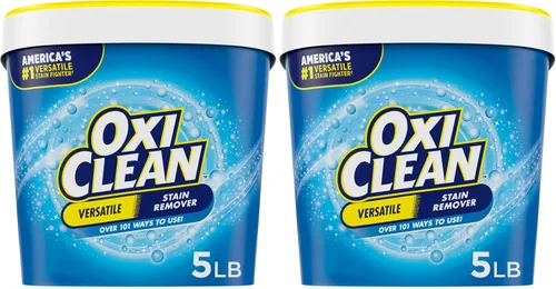 Vista 14 de OxiClean - Polvo versátil quitamanchas, 5 libras 101+ Household Uses, Tough Stain Removal, Laundry Booster, Multi-Surface Cleaning, Color Safe