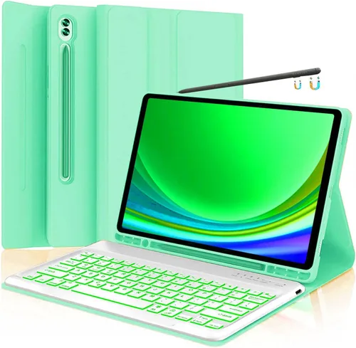 Vista 21 de Funda para teclado para Samsung Galaxy Tab S6 Lite de 10.4 pulgadas 2024 2022/2020 SM-P610/P613/P615/P619, funda para teclado Bluetooth inalámbrico