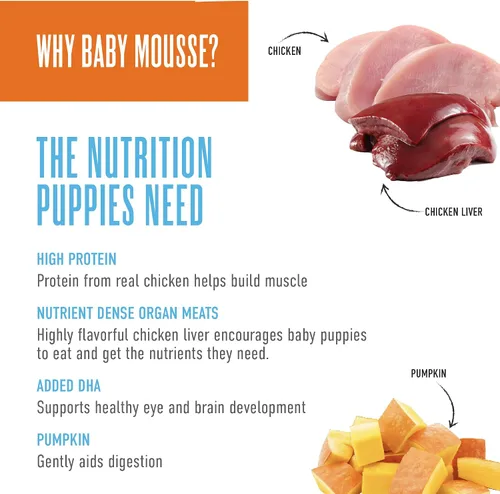 Vista 7 de Tiki Dog Baby Mousse - Comida húmeda para perros, pollo, bolsa de 3 onzas (12 unidades)
