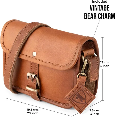 Vista 8 de Berliner Bags Bolso De Hombro De Cuero Genuino Vintage Malta, Bolso Bandolera, Bolso Pequeño Para Las Mujeres - Marrón