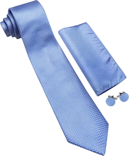 Vista 39 de Barry.Wang Corbatas de seda para hombre, diseño de lunares, gemelos cuadrados de bolsillo, gemelos para negocios, boda