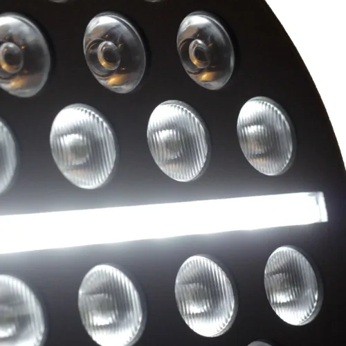 Vista 4 de Eagle Lights Faro delantero delgado de 5.7 pulgadas con múltiples proyecciones para faros Harley Davidson y Indian (negro)