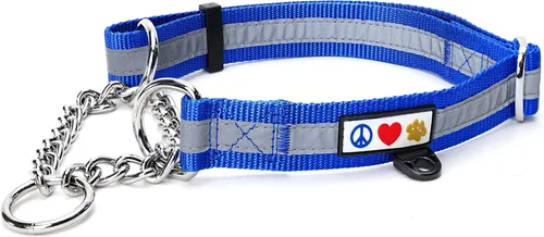 Vista 36 de Pawtitas Collar de perro Martingala personalizado reflectante reflectante bordado nombre personalizado número de teléfono ajustable para cachorros