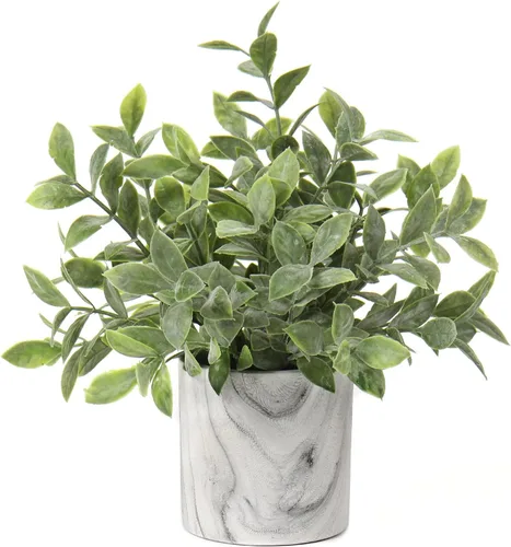 Vista 14 de Hollyone Plantas artificiales de interior, mini plantas artificiales de plástico, plantas verdes pequeñas, plantas falsas de eucalipto decoración