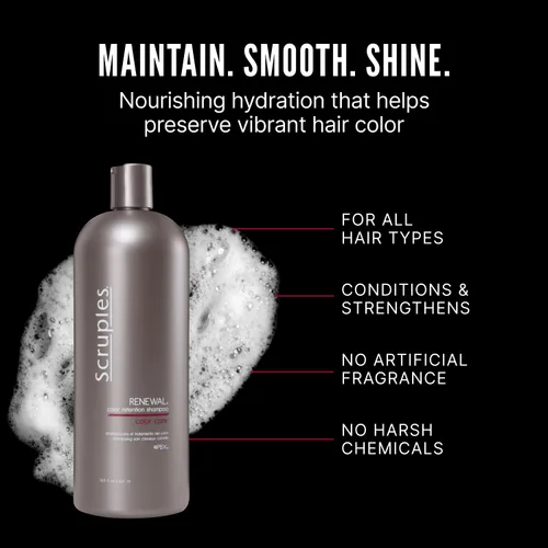 Vista 4 de Scruples Color Renewal - Champú suave – Mantiene la salud del cabello sin despojar el color – Fórmulas establecidas y confiables para el brillo