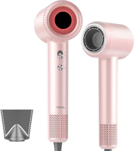 Vista 10 de Secador de pelo, secador de pelo iónico de alta velocidad de bajo ruido con motor de 160000 RPM para secado rápido, secador de pelo portátil