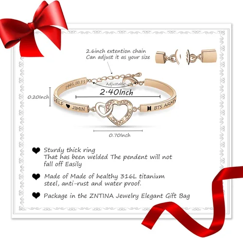 Vista 2 de G-Ahora Kpop BT Bangtan Boys Bracelet to Love Yourself Army Never Mind Charm Bracelet Inspirational Gift BT Lover Fans Jewelry Gift for BT Fans Girl
