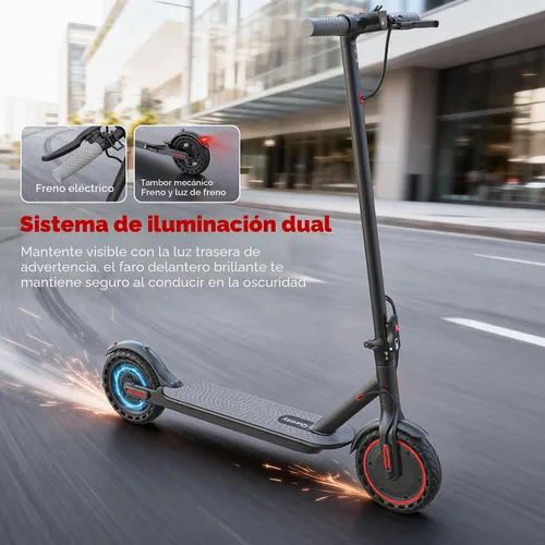 Vista 4 de Qlaway 350W Electric Scooter for Adults, Speed Up to 19Mph, Max 15-22 Miles Range, Commuting Scooters with APP Control and Dual Brakes System