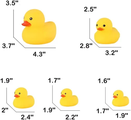 Vista 4 de Juguetes de pato de baño, 5 piezas de patos chirriantes familiares para baby shower, niños y niñas (familia de pato amarillo)