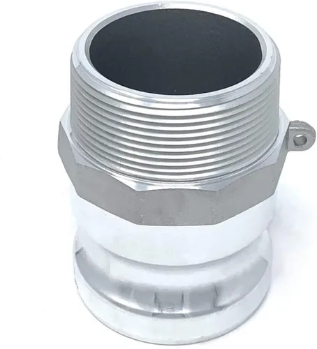 Vista 3 de Gloxco Tipo F de aluminio leva y ranura de montaje, adaptador Camlock macho de 2" x 2" NPT macho (CAM-20-F-AL)