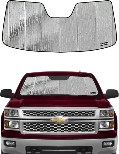 Vista 8 de Parasol para parabrisas para Chevy Silverado GMC Sierra 1500 2014-2018, 2500/3500HD 2015-2019 y Silverado LD Sierra Limited 2019, se adapta a