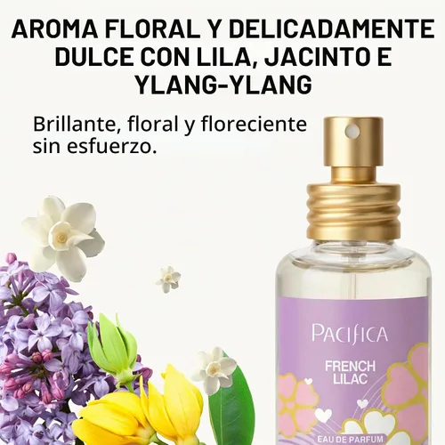 Vista 3 de Pacifica Perfume en aerosol French Lilac – Fragancia floral vegana limpia para mujeres, notas de lila recién cortadas y magnolia en polvo, aroma