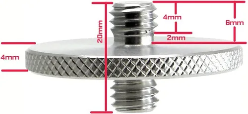 Vista 2 de Paquete de 2 adaptadores Monster Macho a Macho de 3/8" a 3/8" de acero inoxidable/trípode/acoplador SS Desmond