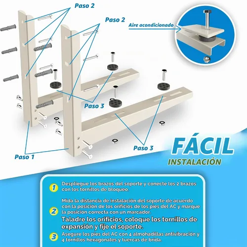 Vista 4 de Mini soporte de aire acondicionado de montaje en pared,: Max 400