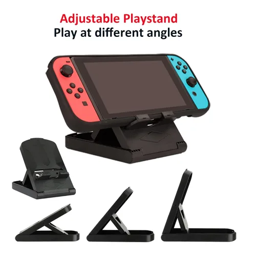 Vista 4 de Switch Accessories Bundle for Nintendo Switch Games Kit with Carrying Case Steering Wheels Screen Protectors Charging Dock Grips Caps 23 in 1