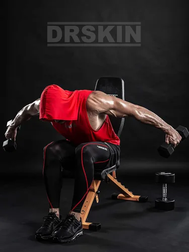 Vista 4 de DRSKIN 2 or 1 Pack Men's Hooded Tank Tops Bodybuilding Muscle Cut Off T Shirt Sleeveless Gym Training Hoodies Workout Dry