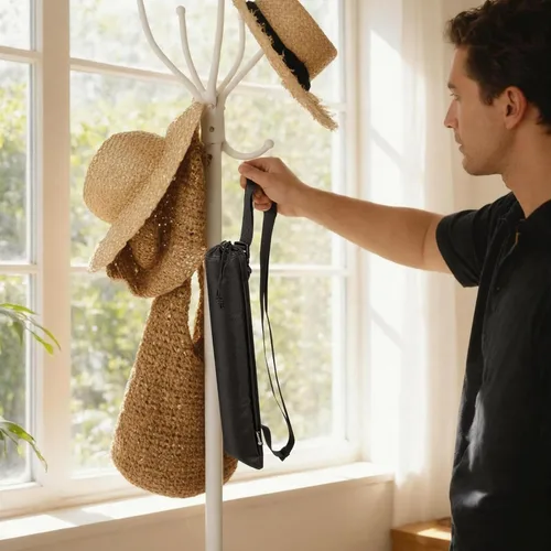 Vista 2 de Funda de transporte de viaje para selfie stick todo en uno, soporte extensible para trípode para teléfono celular con control remoto, bolsa