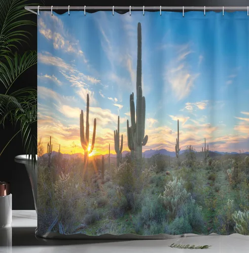 Vista 3 de Cortina para ducha de baño de poliéster de la línea Decor Collection de Ambesonne