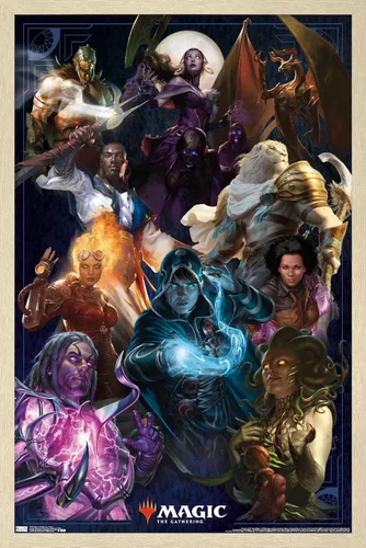 Vista 7 de Trends International Magic: The Gathering - Póster de pared de grupo, 14.725 x 22.375 pulgadas, versión enmarcada de madera de granero