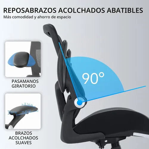 Vista 6 de Silla de oficina grande y alta de 400 libras, silla de escritorio ergonómica con cojín ancho de espuma de modelado 3D, silla de computadora