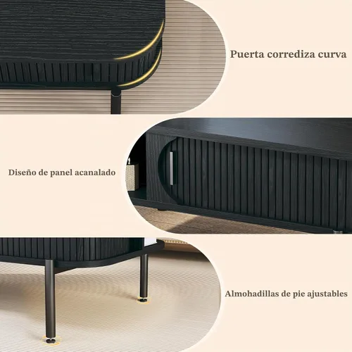 Vista 5 de Mesa de café, mesas de café modernas de mediados de siglo de 39.4" para la sala de estar, mesa de café con almacenamiento, estante abierto, mesa