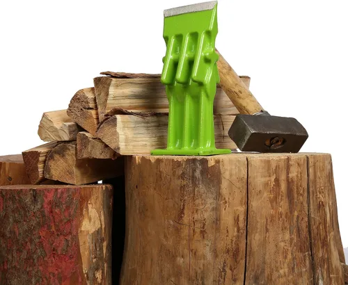 Vista 7 de SPEED FORCE Divisor de madera manual para leña, divisor de troncos portátil, cabeza de punta de cuña, sin hacha, 3 pulgadas, verde con cubierta