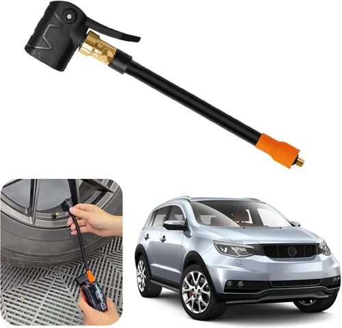 Vista 8 de Tubo de extensión de accesorios de compresor de aire de manguera extendida con adaptador de portabrocas de aire, manguera infladora de neumáticos No