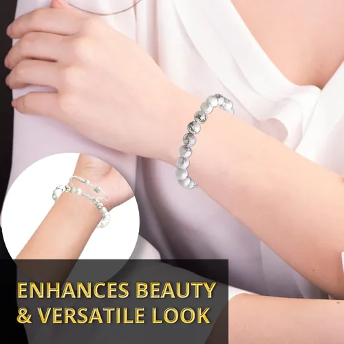 Vista 82 de Adjustable Crystal Bracelet – Gemstone Bead Bracelet with Adjustable Macrame String – Chic Gemstone Bracelet for Men and Women – 8mm Round Healing