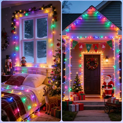 Vista 6 de ANJAYLIA Guirnalda de luces de Pascua que funciona con pilas, 20 luces LED pastel de 9.8 pies, guirnalda de luces pequeñas impermeables para Luces