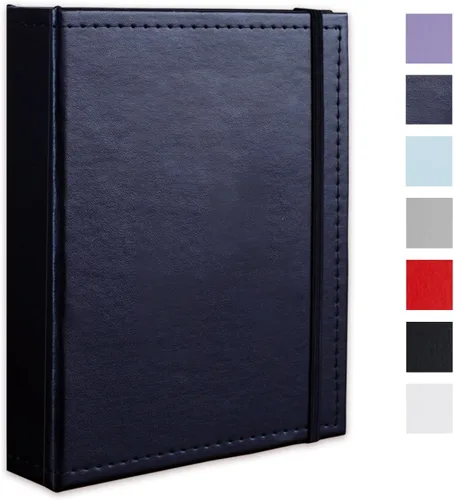 Vista 10 de Álbum de fotos pequeño de 4 x 6 pulgadas, 100 bolsillos con espacio de escritura, cubierta de cuero, libro de fotos con capacidad para fotos de 4 x