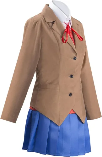 Vista 4 de Disfraz de anime Sayori Yuri Natsuki Monika, uniforme de cosplay para Halloween