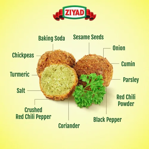Vista 4 de Ziyad Falafel - Mezcla seca, sin gluten, vegana, sin OMG, sin aditivos, sin conservantes, ideal para hacer hamburguesas y aperitivos vegetales, 12