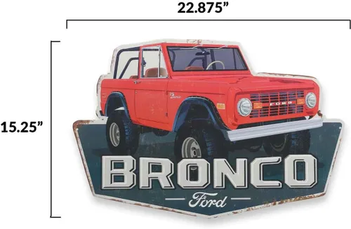 Vista 23 de Ford Logo Evolution - Letrero de metal vertical en relieve – Letrero vintage de Ford para garaje o cueva de hombre