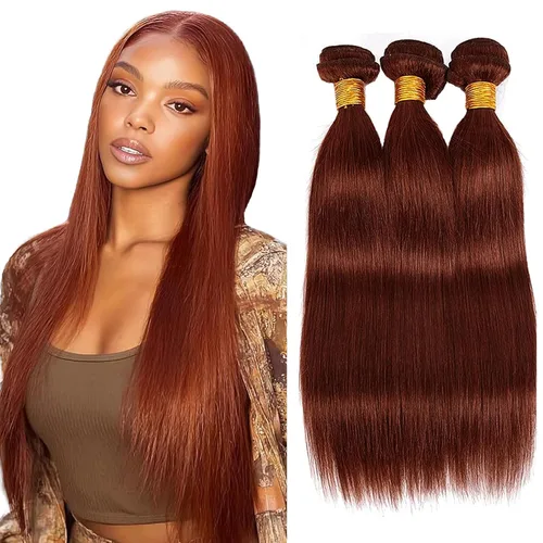 Vista 63 de Color 30 paquetes de cabello humano marrón onda del cuerpo paquetes 8 10 12 pulgadas brasileño virgen Remy extensiones de cabello humano doble trama