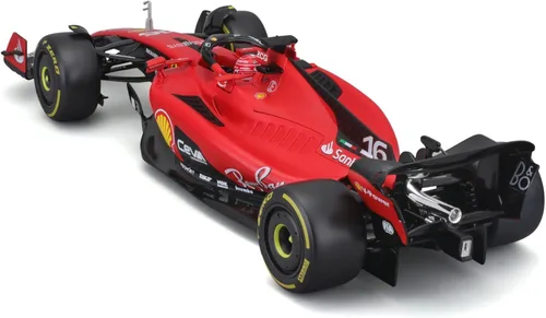 Vista 4 de May Cheong B18-16812L Bburago Formula 1 Ferrari SF-23 Leclerc con casco 2023 Die Cast Car, rojo
